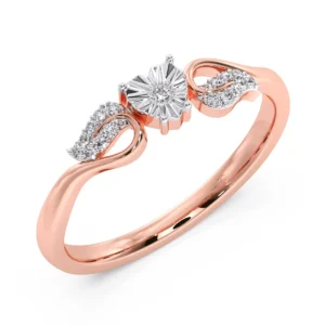 "Silver band ring with engraved floral pattern"