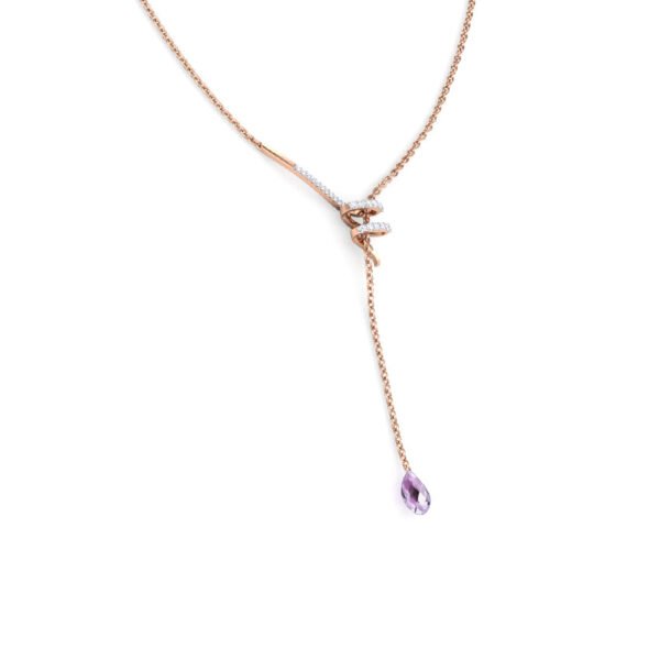 Twine Lariat Gemstone Necklace - Image 4