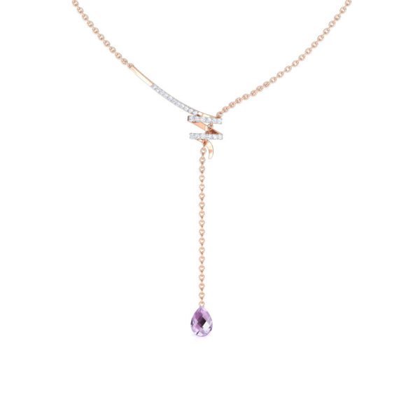 Twine Lariat Gemstone Necklace - Image 2
