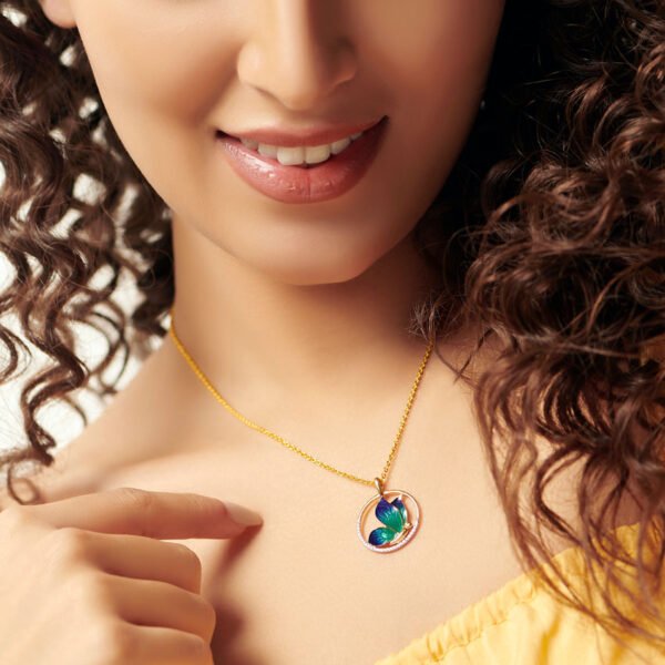 Encircle Blue Butterfly Diamond Pendant - Image 8