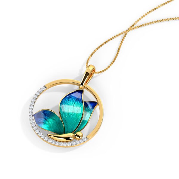 Encircle Blue Butterfly Diamond Pendant - Image 5