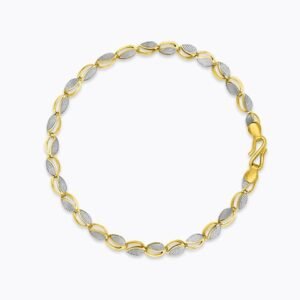 "Gold chain bracelet with lobster clasp on white background"