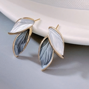"Statement earrings with floral enamel design"