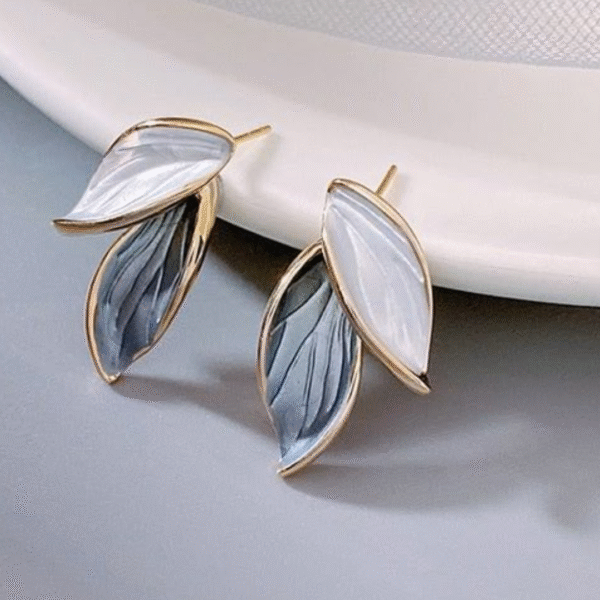 "Statement earrings with floral enamel design"