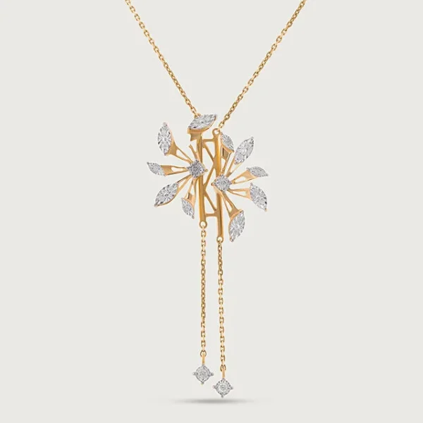 Radiant Blossom Gold & Diamond Necklace - Image 4