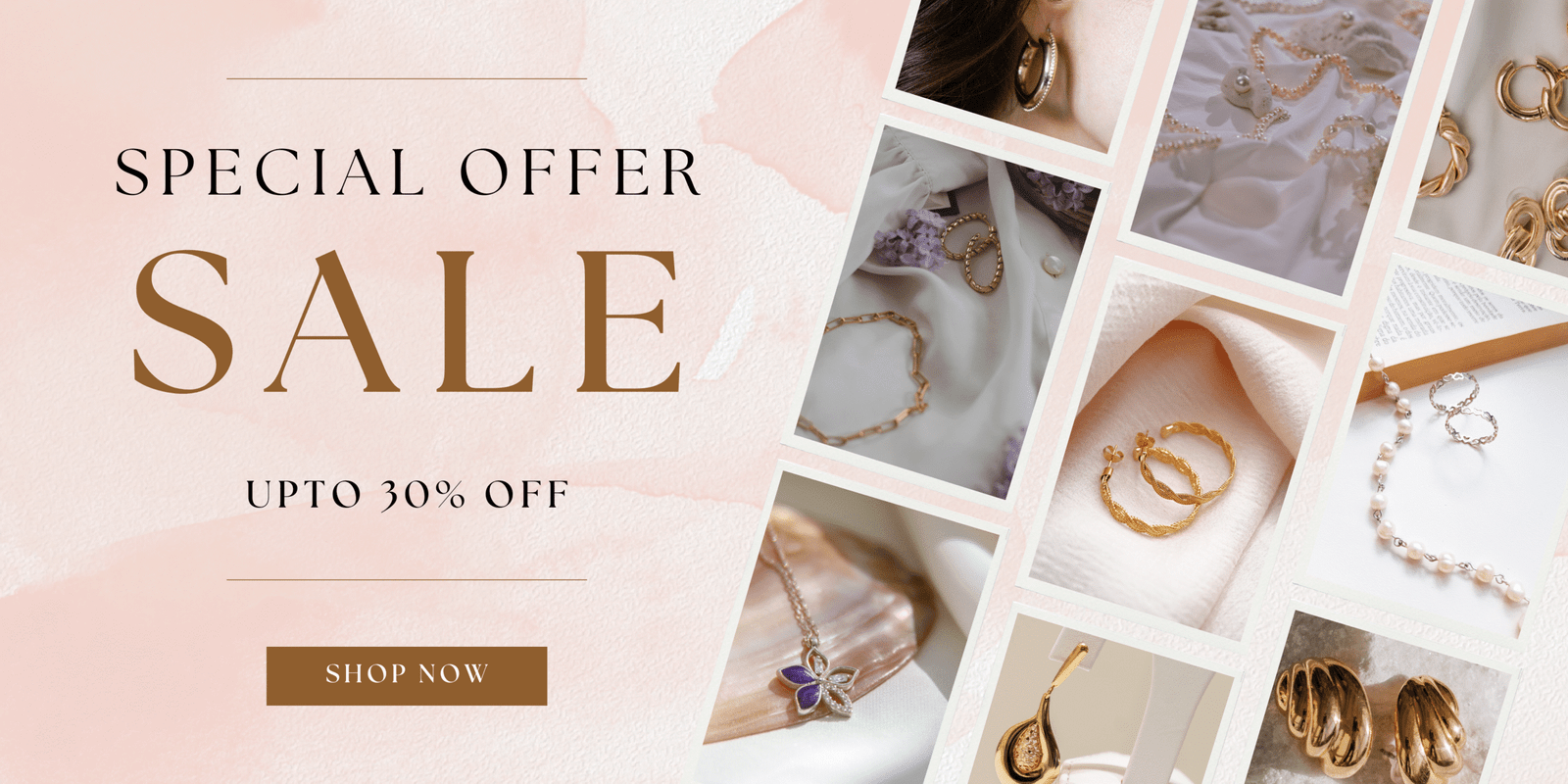 Beige Minimalist Mother's Day Sale Promotional Banner