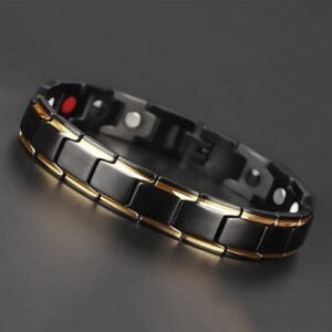 "Stylish black braided bracelet for men"
